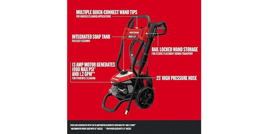 CRAFTSMAN CMEPW1900 1900psi Electric Pressure Washer