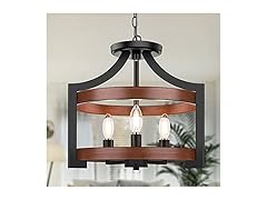 3-Light Farmhouse Chandelier, 14.5” Pendant Hanging