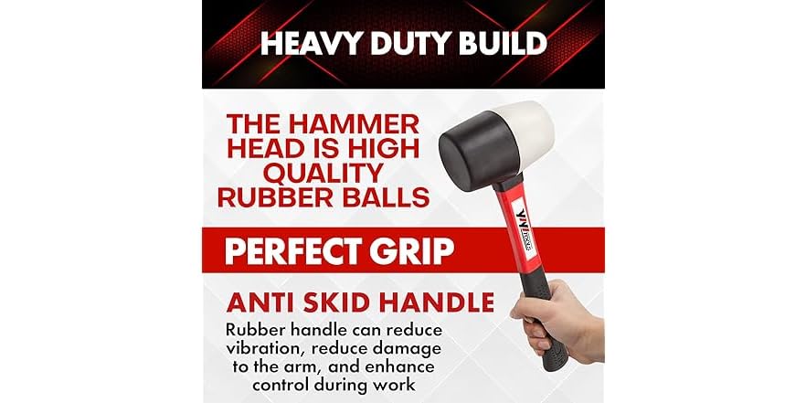 YIYITOOLS Rubber Hammer, 16oz