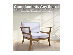 Sunnydaze Decor Acacia Patio Armchair Brown
