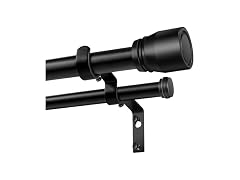Double Curtain Rod, 72-144", Black