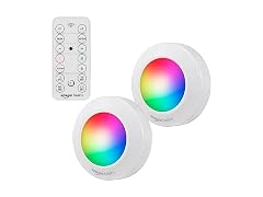 Amazon Basics LED Puck Lights, 2-Pack, White