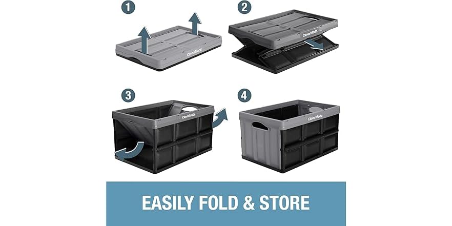 CleverMade Collapsible Storage Bins- Obsidian 3 PK 46L