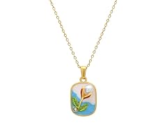 18K Gold Plated Floral Necklace