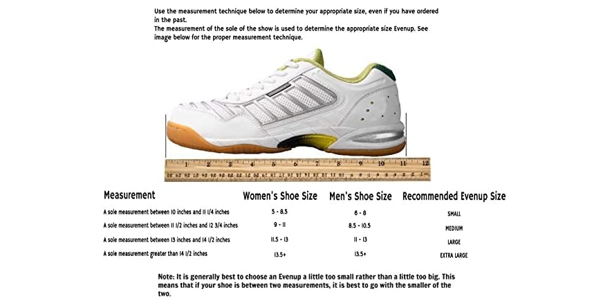 evenup shoe leveler sizing