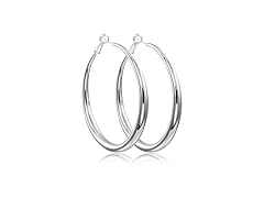 EXGOX Sterling Silver Large Silver Hoop Earrings
