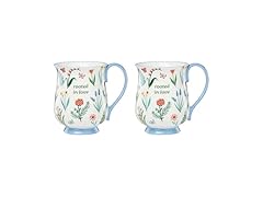 Oneida Coffee Mug Set, First Blooms Blue Mugs 2 Pieces