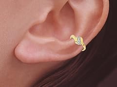 Gold Cubic Zirconia Earcuff Earring