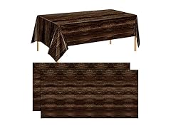 6 Pieces Plastic Wood Grain Tablecloths