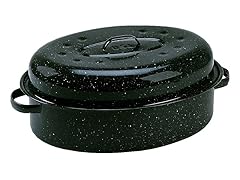 Oval Enamel Roaster and Lid - 3 Sizes
