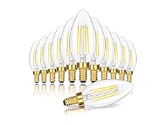 GoBright 12Pk Dimmable E12 Candelabra LED Light Bulbs 60W