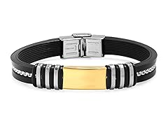 Bracelet w/ Inlay Box Chain & Accent