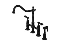Kingston KS1270PKLBS Bridge Kitchen Faucet w Brass Sprayer