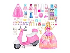 67PCS Doll Playset with Scooter & 11.5 Inch Doll