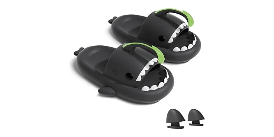 thumbnail image 2 of Glow In The Dark Angler Fish Shark Slides | Super Soft EVA Cloud Slippers 2 of 9