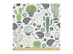 Ambesonne Cactus Fabric by The Yard, Cartoon