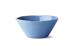Cloudy Sky Deep Stoneware Bowl 10.25 in – 88 oz Large Blue-Gray Marbled 