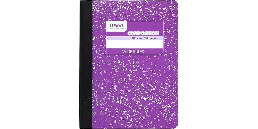 Mead Composition Notebook, Wide Ruled Paper