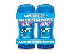 Secret Outlast Clear Gel, 2.6oz, 2pk