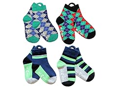 Argyle, Blue Solid, & Stripe Socks