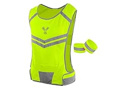 247 Viz The Reflective Vest w Inside Pocket & 2 High Vis Running Safety Bands