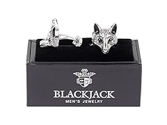 Blackjack Jewelry Polished Stainless Steel Wolf cufflinks