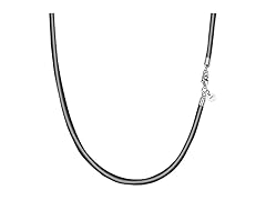JEVINDA Leather Necklace 24" Black