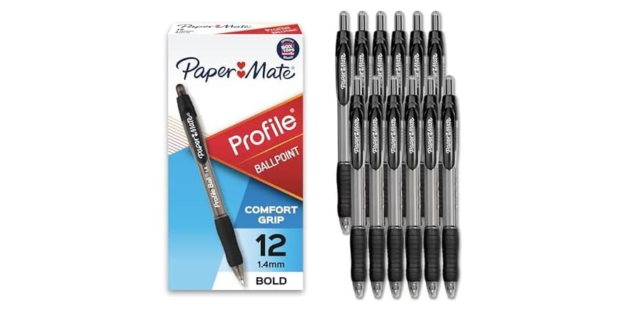 Paper Mate Profile Retractable Ballpoint Pen, 12 Count