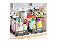 Under Sink Organizer and Storage 2 Pack Black
