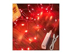 Lakumu Red Fairy Lights Battery Operated LED String Lights