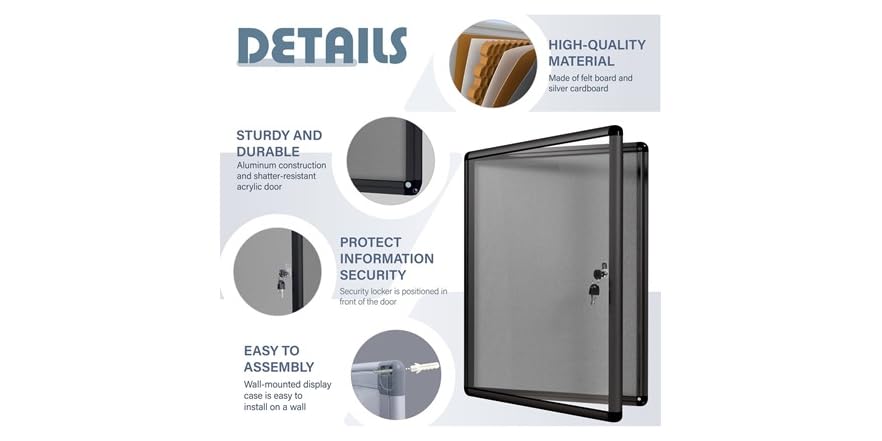 Enclosed Lockable Bulletin Board (Open Box)
