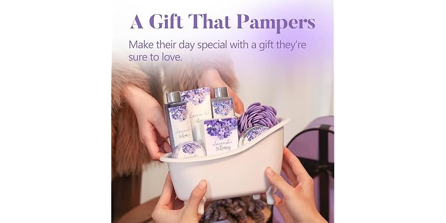 BODY & EARTH Lavender Bath Gift Set 8 Pieces