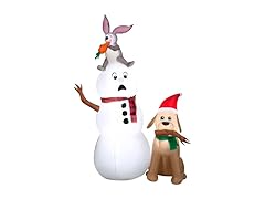 6FT LED Snowman w/ Bunny & Dog Christmas Inflatable