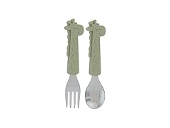 Nuby Animal Friends Silicone Fork and Spoon Set