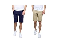 Men's FlatFront Stretch Chino Short 2-Pk