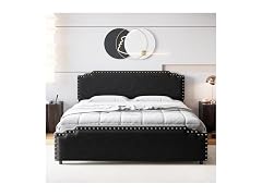 GAOMON Queen Velvet Bed Frame, Black