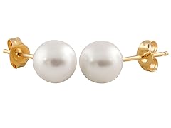 White Round Freshwater Pearl Studs