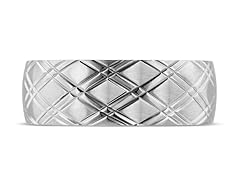 8 MM Brushed Argyle Design Men's Titanium