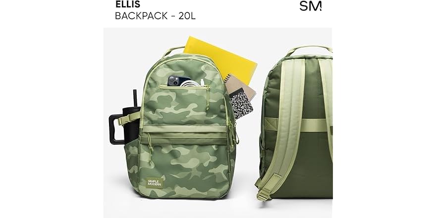 Simple Modern Ellis Backpack for School Ice Granite (Open Box)