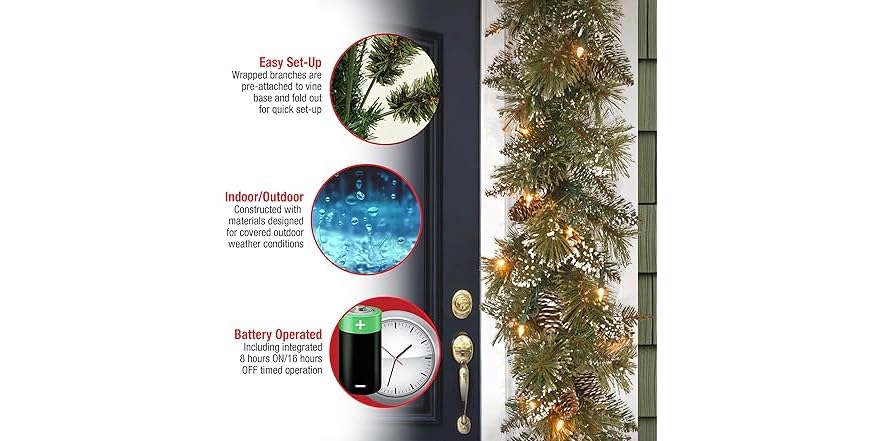 National Tree Company Pre-Lit Garland 6ft