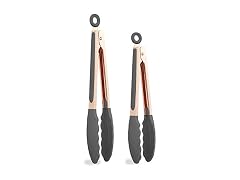 Silicone 2 Pc Tongs Set, Grey