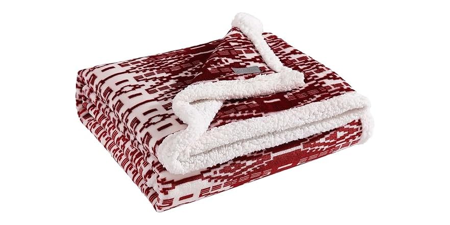 Eddie Bauer Ultra Lux Throw Blanket - 50 X 60 Inch, Heavy Plush, All-Season, Solid Red