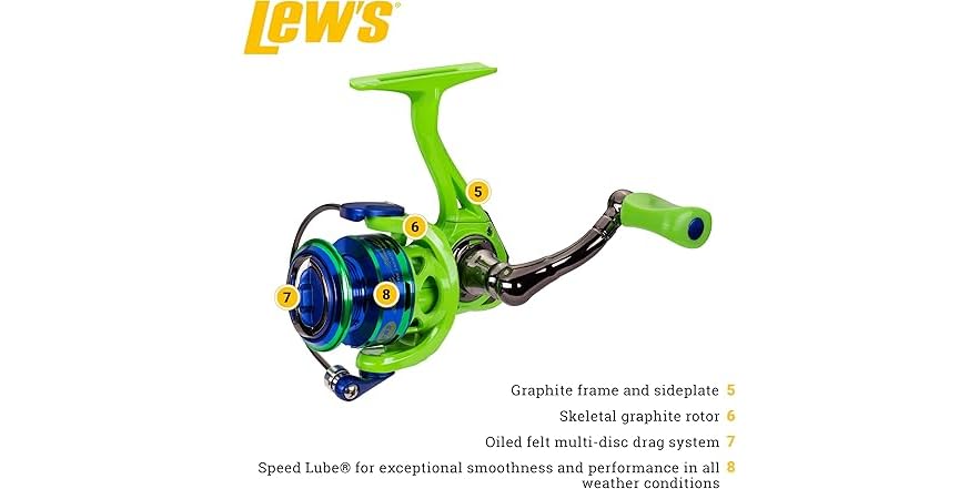 Moulinet De Pêche Lew's Wally Marshall Speed Shooter 100 - Moulinet Baitcast Léger, 4 Roulements, Bobine En Aluminium