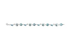 Sterling Silver Created Opal Nautical Bracelet