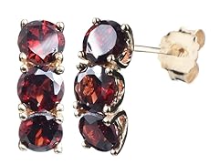 2.50 CT Garnet Earrings Gold Plated