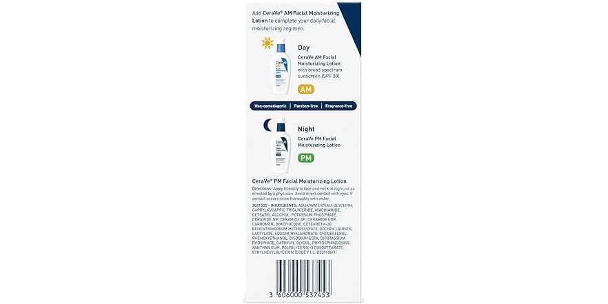 CeraVe PM Facial Lotion – 2 Pack Night Moisturizer, 3oz Each - Image 8
