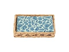  Woven Napkin Holder with Paper Napkin Set, Shells