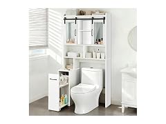 Over Toilet Rolling Storage Cabinet