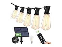 Kondras ST38 Solar String Lights 34FT 2Pk
