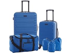 Travelers Club 6 Piece Orion Luggage and Travel Set Blue